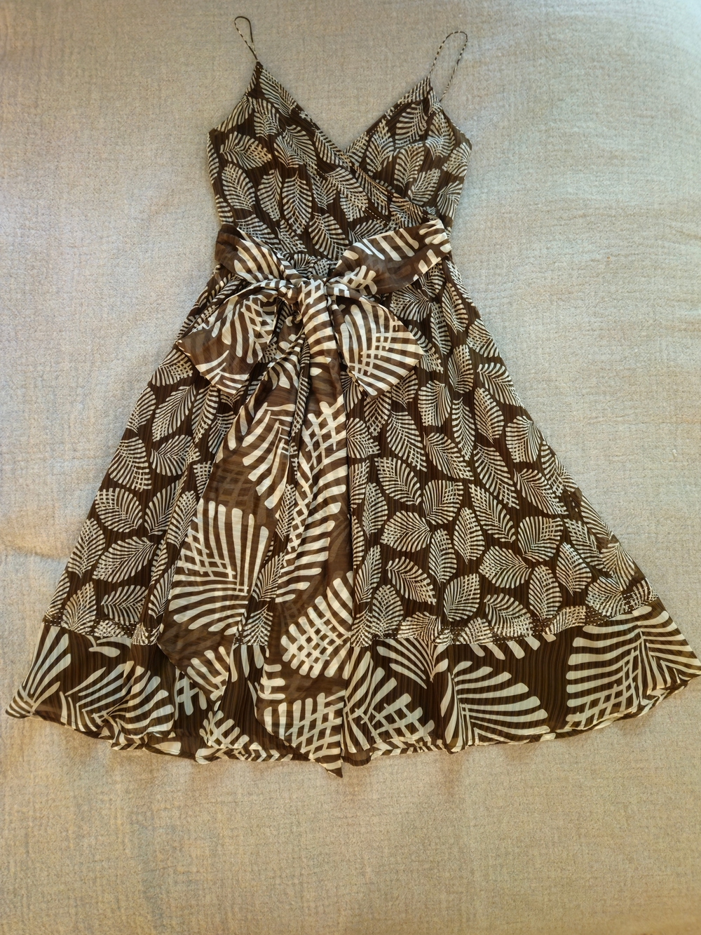 Tommy Bahama NWOT Silk Cotton Tropical Dress 2 Border Hem Midi Double Wrap Sash - Picture 13 of 17
